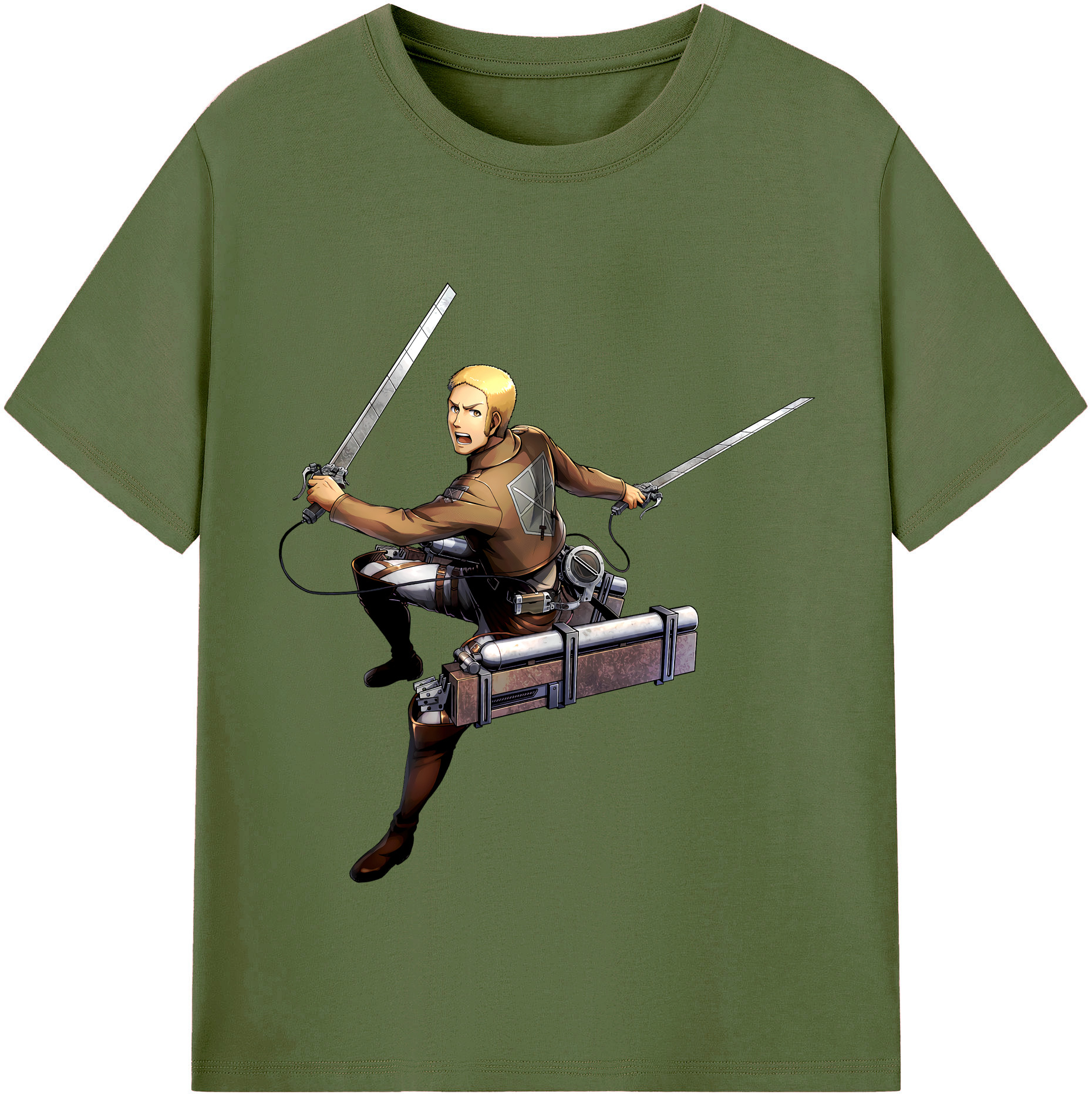 （画像用） 進撃の巨人 ライナー・ブラウン Attack on Titan Reiner Braun 綿100％半袖Tシャツ（フロントプリント）